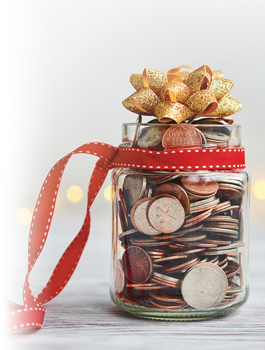 Christmas jar of money